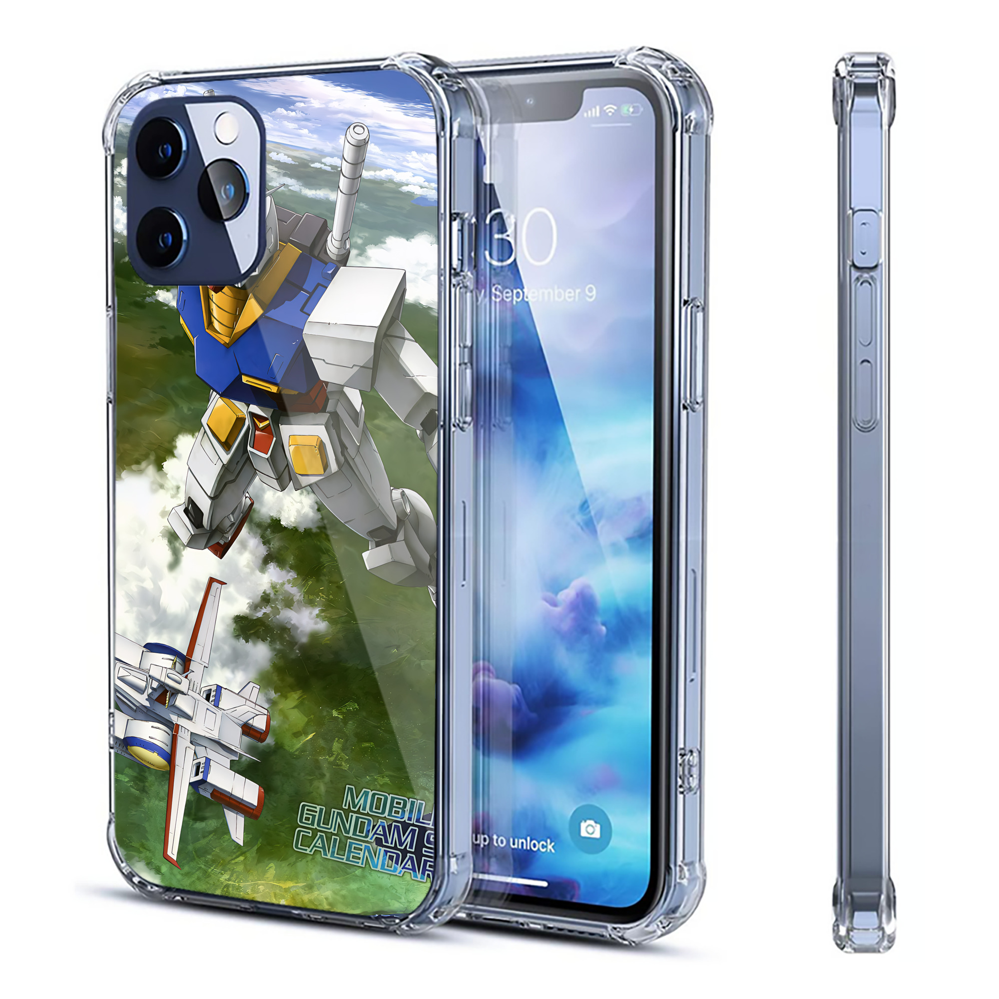 （画像用） 機動戦士ガンダム Mobile Suit Gundam 【iPhone 12シリーズ対応】透明スマホケース（クリアソフトケース）